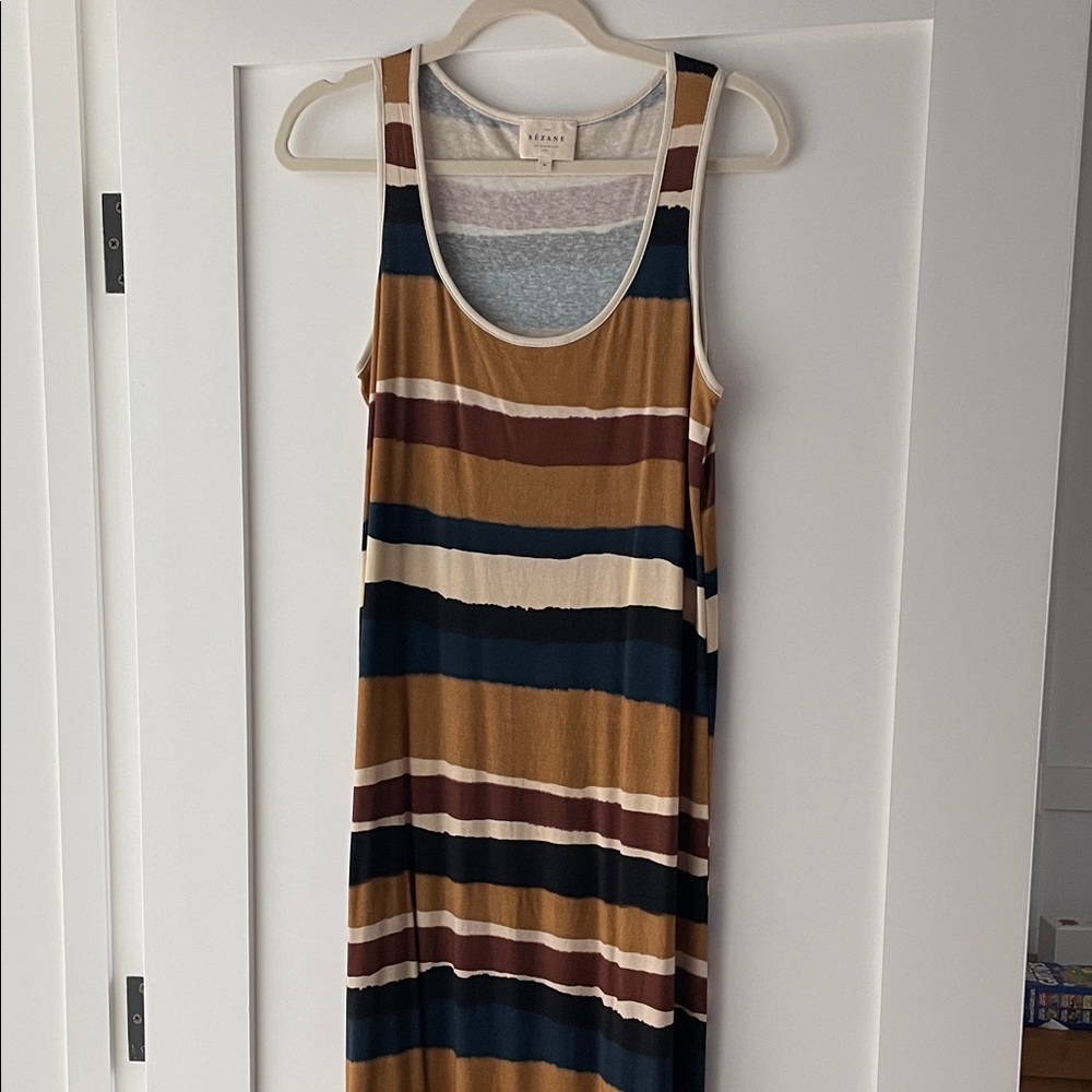 Sezane tank dress | M | Tank Maxi Dress in Mustard and Navy